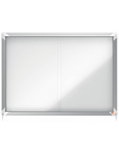 Nobo Vitrina Interior para 8 Hojas A4 con Superficie Magnetica y Puerta Deslizante - 689x972x54mm - Superficie Blanca