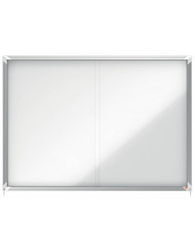 Nobo Vitrina Interior para 18 Hojas A4 con Superficie Magnetica y Puerta Deslizante - 997x1412x54mm - Superficie Blanca