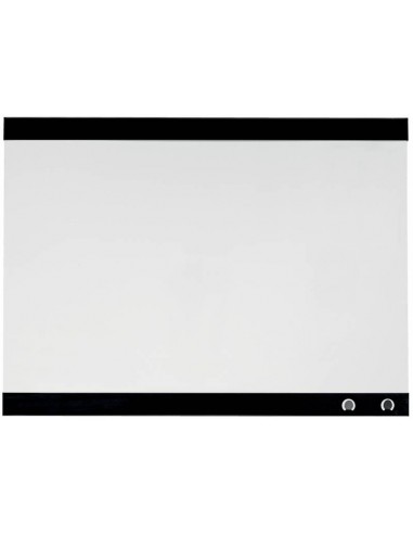 Nobo Pizarra Blanca Magnetica Pequeña con Clip para Notas 430x580mm - Diseño sin Marco - Funciones de Gancho - Color Blanco