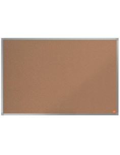 Nobo Essence Tablero de Anuncios de Corcho 900x600mm - Montaje en Esquinas - Superficie de Corcho - Marco de Aluminio