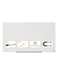 Nobo Impression PRO Pizarra Magnetica de Cristal 1260x710mm - Diseño sin Marco - Ultra Capacidad de Borrado - Resistente a
