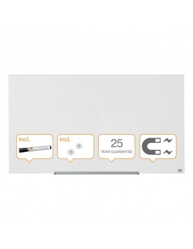 Nobo Impression PRO Pizarra Magnetica de Cristal 1260x710mm - Diseño sin Marco - Ultra Capacidad de Borrado - Resistente a