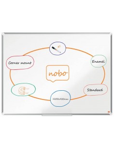 Nobo Premium Plus Pizarra Magnetica de Acero Vitrificado 1200x900mm - Montaje en Esquinas - Superficie de Borrado Superior -