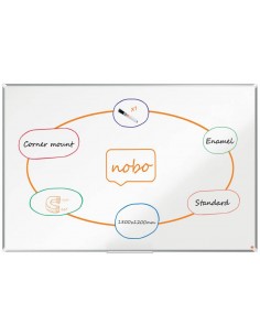 Nobo Premium Plus Pizarra Magnetica de Acero Vitrificado 1800x1200mm - Montaje en Esquina - Blanco