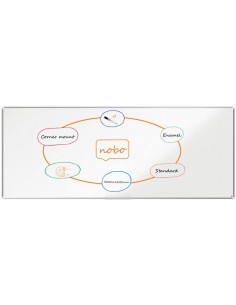 Nobo Premium Plus Pizarra Magnetica de Acero Vitrificado 3000x1200mm - Montaje en Esquina - Blanco