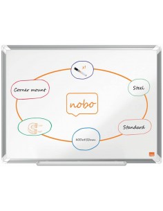 Nobo Premium Plus Pizarra Magnetica de Acero Lacado 600x450mm - Montaje en Esquinas - Superficie de Borrado Facil - Color