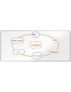 Nobo Premium Plus Pizarra Magnetica de Acero Lacado 2700x1200mm - Montaje en Esquinas - Blanco