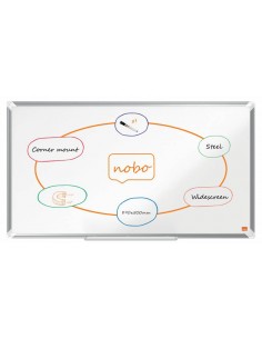 Nobo Premium Plus Pizarra Magnetica de Acero Lacado Panoramica 890x500mm - Montaje en Esquina - Blanco