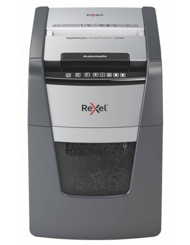 Rexel Optimum Autofeed 100M Destructora Automatica de Microcorte - Alimentacion Automatica de Hasta 100 Hojas - Nivel de