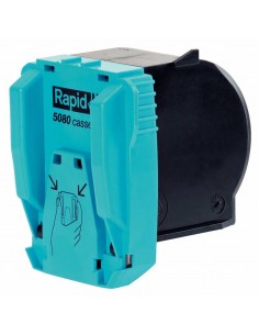 Rapid Cartucho de Grapas R5080 - Grapa Hasta 80 Hojas de Papel - Carga Facil - Patentado - Color Negro