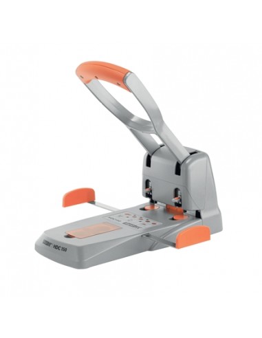 Rapid HDC150 Taladro Perforador para Gruesos - Hasta 150 Hojas - 2 Orificios - Punzones 6mm - Color Plata Naranja