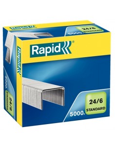 Rapid Confort Caja de 5000 Grapas 24 6 - Hasta 20 Hojas - Alambre Flexible - Patilla de 6mm