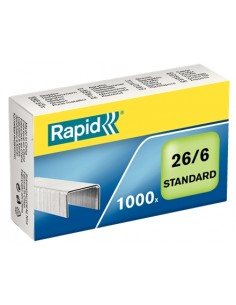 Rapid Confort Caja de 1000 Grapas 26 6 - Hasta 20 Hojas - Alambre Flexible Galvanizado - Patilla de 6mm