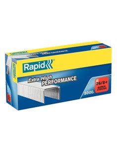 Rapid Super Strong Caja de 5000 Grapas 26 8-- Hasta 50 Hojas - Alambre Galvanizado Superreforzado - Patilla de 8 5mm