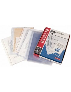 Esselte Funda Portadocumentos A4 - PVC - Liso Calidad Estandar - Multitaladro-11 - Transparente