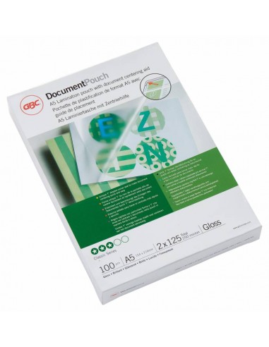 GBC Cartera Plastificacion Documentos A5 2x125 Micras Brillo Transparente 216x303Mm