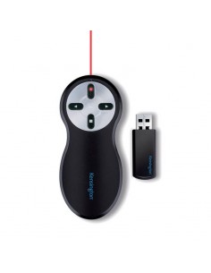 Kensington Presentador Inalambrico con Laser Rojo - Alcance de 20 Metros - Almacenamiento Interno USB - Negro