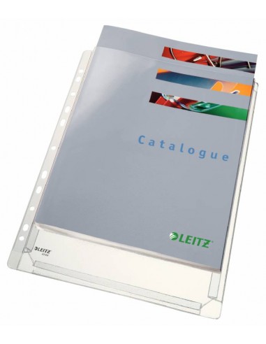 Esselte Fundas Fuelle Estandar A4 PVC Liso Multitaladro-11 - Capacidad 200 Hojas - Transparente (170 Micras)