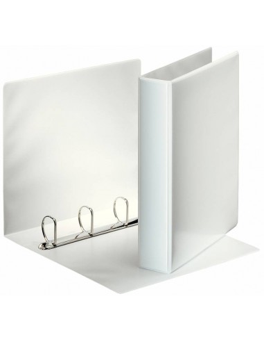 Esselte Carpeta Canguro Gama Basica 40mm - Mecanismo 4 Anillas Mixtas - 2 Bolsillos Exteriores - A4 - Blanco