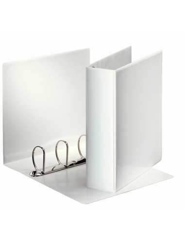 Esselte Carpeta Canguro Gama Basica 60mm - Mecanismo 4 Anillas Mixtas - 2 Bolsillos Exteriores - A4 - Blanco