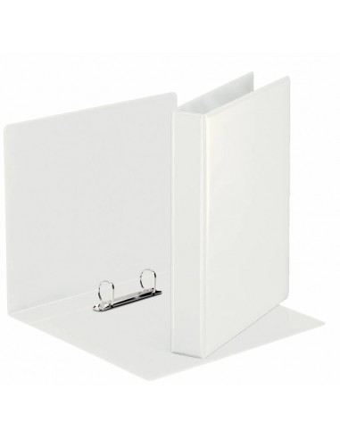 Esselte Carpeta Canguro Gama Basica 25mm - Mecanismo 2 Anillas Mixtas - 2 Bolsillos Exteriores - A4 - Blanco