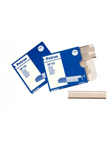 Petrus Caja de 1000 Grapas N 10 Galvanizadas - Hasta 10 Hojas - Patilla de 4mm