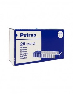 Petrus Caja de 1000 Grapas 23 10 Cobreadas - Hasta 70 Hojas - Patilla de 10mm