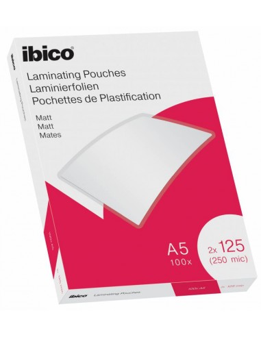 Ibico Mate A5 250 Micras Carteras de Plastificar - Superficie Mate - Plastifica Papel-Fotos-Tarjetas de Visita -