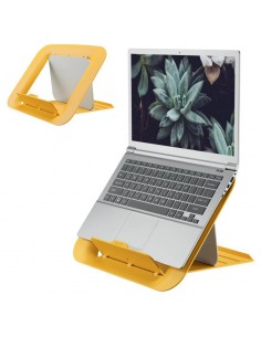 Leitz Ergo Cosy Soporte Ajustable para Portatil - Diseño Ergonomico - Altura Ajustable - Color Amarillo Calido