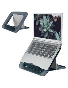 Leitz Ergo Cosy Soporte Ajustable para Portatil - Diseño Ergonomico - Altura Ajustable - Color Gris Terciopelo