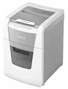 Leitz IQ 100 Autofeed P4 Destructora Automatica de Papel - Tritura 100 Hojas - Papelera de 34L - Corte en Particulas - Blanco
