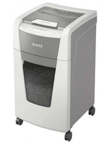 Leitz IQ 300 Autofeed P4 Destructora Automatica de Papel - Tritura 300 Hojas - Papelera de 60L - Corte en Particulas - Blanco