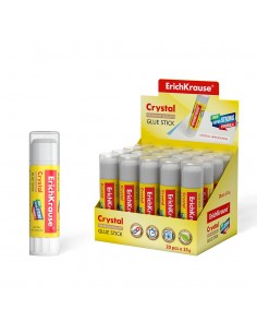 Erichkrause Crystal - Pegamento en Barra Super Fuerte y Transparente - Base PVP - Consumo Economico - Adhesion Rapida y
