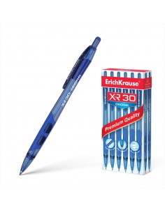 Erichkrause Boligrafo Automatico Xr-30 - Cuerpo Translucido Redondo - Zona de Agarre Ergonomica - Punta de 5 Canales - Tinta