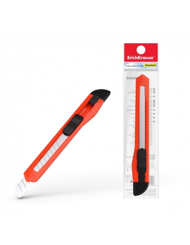 Erichkrause Cuter con Fijador Push-Lock Standard - Sistema de Sujecion de Cuchilla con Seguro de Empuje - Partidor