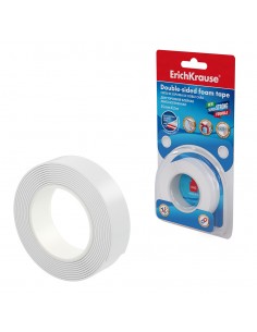 Erichkrause Cinta Adhesiva de Doble Cara a Base de Espuma - 1mmx15mmx2m - Color Transparente