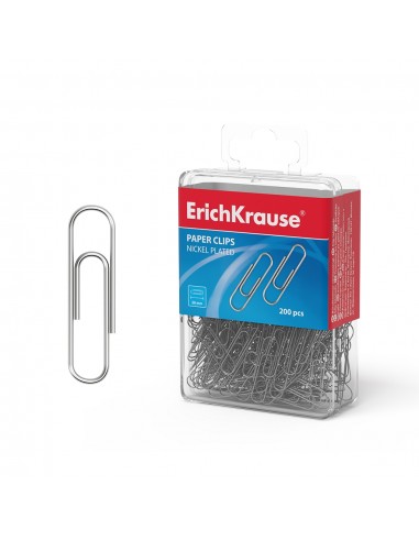 Erichkrause Clips Metalicos Niquelados - Alta Resistencia y Durabilidad - Resistente a La Corrosion - Color Niquelado