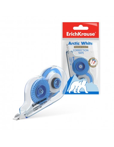Erichkrause Cinta Correctora Arctic White - 4.2mm x 5m - Secado Inmediato - Uso Ambidiestro - Color Blanco
