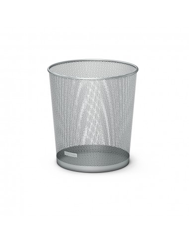 Erichkrause Compass - Papelera de 12L - Base Redonda - Acero Inoxidable - Color Plata
