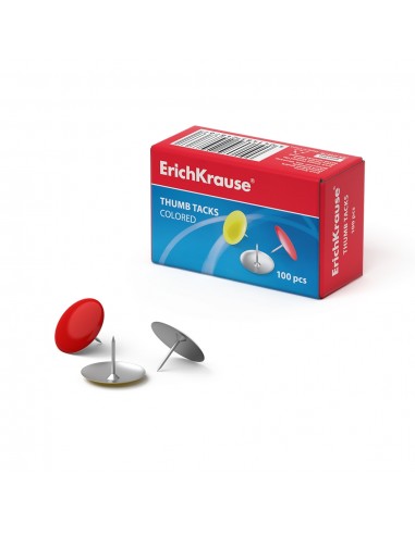 Erichkrause Chinchetas Metalicas de Colores - Alambre de Acero de Alta Calidad - Resistencia Mejorada - Resistente a La