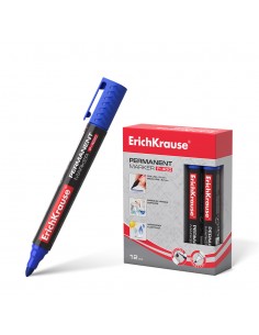 Erichkrause Marcador Permanente P-400 - Punta en Forma de Bala - Resistente a Multiples Superficies - Color Azul