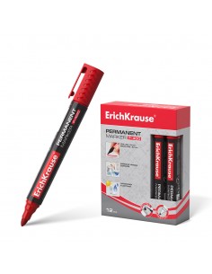 Erichkrause Marcador Permanente P-400 - Punta en Forma de Bala - Resistente a Multiples Superficies - Color Rojo