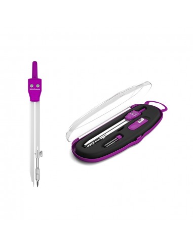 Erichkrause Pack de 4 Compases Metalicos Conjunto de Instrumentos School 135mm - Radio Maximo 21 cm - Incluye Afilador y Mina