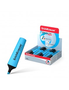Erichkrause Visioline V-12 - Marcador de Texto con Punta Biselada - Tinta Fluorescente a Base de Agua - Color Azul