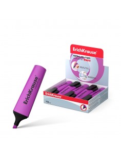 Erichkrause Visioline V-12 - Marcador de Texto con Punta Biselada - Tinta Fluorescente a Base de Agua - Color Violeta