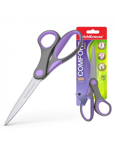 Erichkrause Tijeras Comfort - Cuchillas de Acero Inoxidable - Afilado Doble Avanzado - Resistente a La Corrosion - Mangos