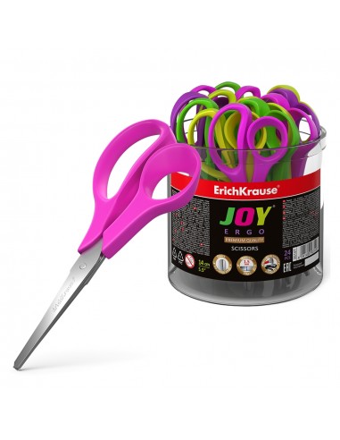 Erichkrause Tijeras Joy Ergo - Cuchillas de Acero Inoxidable - Extremos Redondeados - Resistente a La Corrosion - Mangos