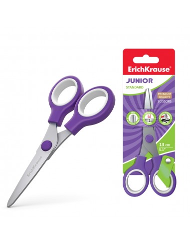 Erichkrause Tijeras Standard Junior - Cuchillas de Acero Inoxidable - Extremos Redondeados - Resistente a La Corrosion -