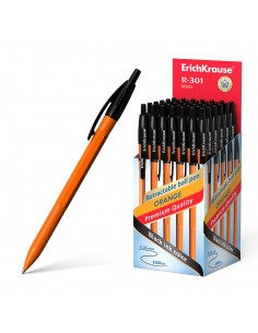 Erichkrause Boligrafo Automatico R-301 Naranja Matic 07 - Cuerpo Hexagonal Opaco - Grip - Punta de 07mm - Tinta de Secado