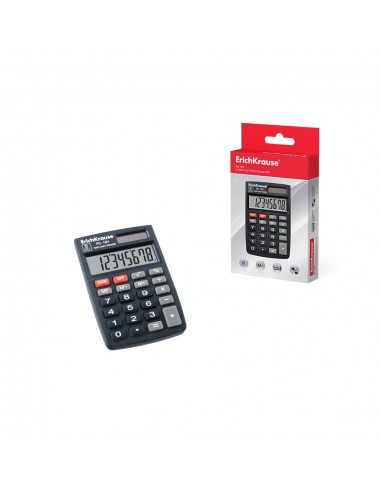 Erichkrause Calculadora Electronica de 8 Digitos - Pantalla LCD de 8 Digitos - Funciones de Calculo Avanzadas - Memoria -